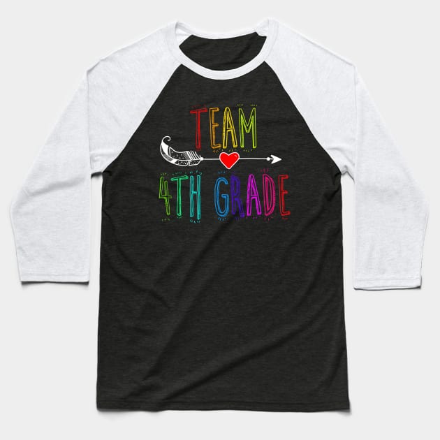 Team 4th Grade Tribe Heart Funny Last Day Of School Baseball T-Shirt by klausgaiser